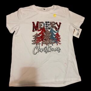 Merry Christmas white short sleeve tee